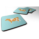 Caroline'S Treasures Guernsey Cow Blue Check Decorative Coasters, 3.5, Multicolor