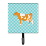 Caroline'S Treasures Guernsey Cow Blue Check Wall Hook, Small, Multicolor