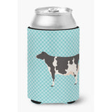 Caroline'S Treasures Holstein Cow Blue Check Decorative Can Hugger, Multicolor