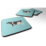 Caroline'S Treasures Holstein Cow Blue Check Decorative Coasters, 3.5, Multicolor
