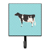 Caroline'S Treasures Holstein Cow Blue Check Wall Hook, Small, Multicolor