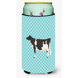 Caroline'S Treasures Holstein Cow Blue Check Decorative Can Hugger, Tall Boy, Multicolor