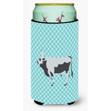 Caroline'S Treasures Hungarian Grey Steppe Cow Blue Check Decorative Can Hugger, Tall Boy, Multicolor