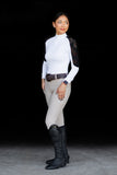 White/ Black lace longsleeve zip front