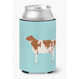Caroline'S Treasures Ayrshire Cow Blue Check Decorative Can Hugger, Multicolor