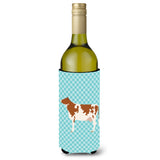 Caroline'S Treasures Ayrshire Cow Blue Check Decorative Bottle Hugger, 750 Ml, Multicolor