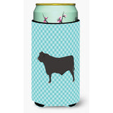 Caroline'S Treasures Black Angus Cow Blue Check Decorative Can Hugger, Tall Boy, Multicolor