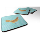 Caroline'S Treasures Frisian Friesian Chicken Blue Check Decorative Coasters, 3.5, Multicolor