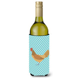 Caroline'S Treasures Frisian Friesian Chicken Blue Check Decorative Bottle Hugger, 750 Ml, Multicolor