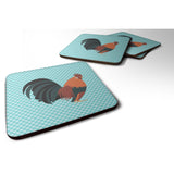 Caroline'S Treasures Dutch Bantam Chicken Blue Check Decorative Coasters, 3.5, Multicolor