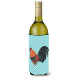 Caroline'S Treasures Dutch Bantam Chicken Blue Check Decorative Bottle Hugger, 750 Ml, Multicolor