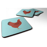 Caroline'S Treasures New Hampshire Red Chicken Blue Check Decorative Coasters, 3.5, Multicolor