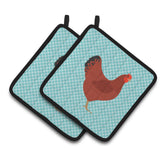 Caroline'S Treasures New Hampshire Red Chicken Blue Check Decorated Pot Holder, 7.5 X 7.5