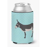 Caroline'S Treasures American Mammoth Jack Donkey Blue Check Decorative Can Hugger, Multicolor
