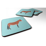 Caroline'S Treasures Mule Blue Check Decorative Coasters, 3.5, Multicolor