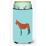 Caroline'S Treasures Mule Blue Check Decorative Can Hugger, Tall Boy, Multicolor