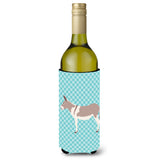 Caroline'S Treasures Australian Teamster Donkey Blue Check Decorative Bottle Hugger, 750 Ml, Multicolor
