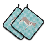 Caroline'S Treasures Australian Teamster Donkey Blue Check Decorated Pot Holder, 7.5 X 7.5