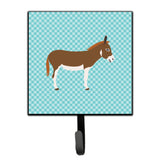 Caroline'S Treasures Blue Check Miniature Mediterranian Donkey Wall Hook, Small, Multicolor