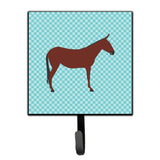 Caroline'S Treasures Hinny Horse Donkey Blue Check Wall Hook, Small, Multicolor