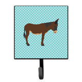 Caroline'S Treasures Zamorano-Leones Donkey Blue Check Wall Hook, Small, Multicolor