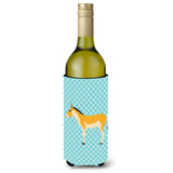 Caroline'S Treasures Turkmenian Kulan Donkey Blue Check Decorative Bottle Hugger, 750 Ml, Multicolor