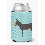 Caroline'S Treasures Catalan Donkey Blue Check Decorative Can Hugger, Multicolor