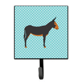 Caroline'S Treasures Catalan Donkey Blue Check Wall Hook, Small, Multicolor