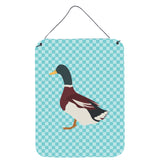 Caroline'S Treasures Rouen Duck Blue Check Metal Print, 16Hx12W, Multicolor