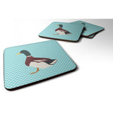 Caroline'S Treasures Rouen Duck Blue Check Decorative Coasters, 3.5, Multicolor