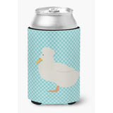 Caroline'S Treasures Crested Duck Blue Check Decorative Can Hugger, Multicolor