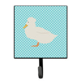 Caroline'S Treasures Crested Duck Blue Check Wall Hook, Small, Multicolor