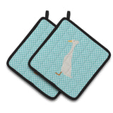 Caroline'S Treasures Bali Duck Blue Check Decorated Pot Holder, 7.5 X 7.5