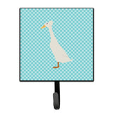 Caroline'S Treasures Bali Duck Blue Check Wall Hook, Small, Multicolor