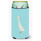 Caroline'S Treasures Bali Duck Blue Check Decorative Can Hugger, Tall Boy, Multicolor