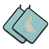 Caroline'S Treasures American Pekin Duck Blue Check Decorated Pot Holder, 7.5 X 7.5