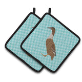 Caroline'S Treasures Dutch Hook Bill Duck Blue Check Decorated Pot Holder, 7.5 X 7.5