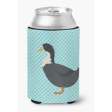 Caroline'S Treasures Swedish Duck Blue Check Decorative Can Hugger, Multicolor