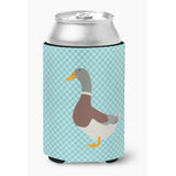 Caroline'S Treasures Saxony Sachsenente Duck Blue Check Decorative Can Hugger, Multicolor