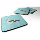 Caroline'S Treasures Muscovy Duck Blue Check Decorative Coasters, 3.5, Multicolor