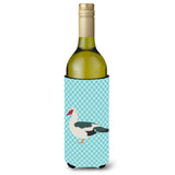 Caroline'S Treasures Muscovy Duck Blue Check Decorative Bottle Hugger, 750 Ml, Multicolor
