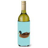Caroline'S Treasures Khaki Campbell Duck Blue Check Decorative Bottle Hugger, 750 Ml, Multicolor