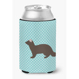 Caroline'S Treasures Sable Marten Blue Check Decorative Can Hugger, Multicolor