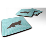 Caroline'S Treasures Sable Marten Blue Check Decorative Coasters, 3.5, Multicolor