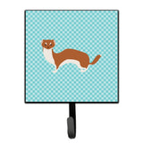 Caroline'S Treasures Weasel Blue Check Wall Hook, Small, Multicolor