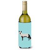Caroline'S Treasures Silver Fox Blue Check Decorative Bottle Hugger, 750 Ml, Multicolor