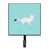 Caroline'S Treasures Stoat Short-Tailed Weasel Blue Check Wall Hook, Small, Multicolor