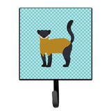 Caroline'S Treasures Yellow-Throated Marten Blue Check Wall Hook, Small, Multicolor