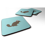 Caroline'S Treasures Chinchilla Blue Check Decorative Coasters, 3.5, Multicolor