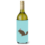 Caroline'S Treasures Chinchilla Blue Check Decorative Bottle Hugger, 750 Ml, Multicolor